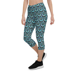 Ocean Mermaid Capri Leggings for Women