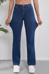 Ashleigh Blue Casual Mid Waist Stretchy Knit Bootcut Jeans