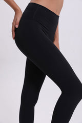 Black Sports High Waist Ankle Length Leggings