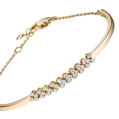 14K Yellow Gold Bracelet with 28 Round-Cut Lab-Created Diamonds 0.573