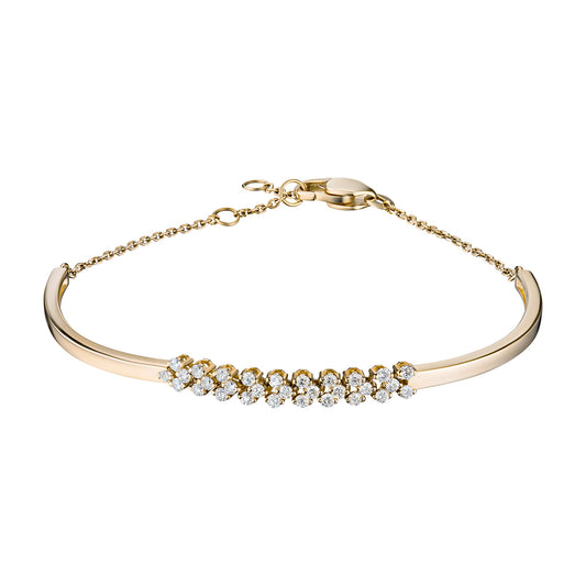 14K Yellow Gold Bracelet with 28 Round-Cut Lab-Created Diamonds 0.573