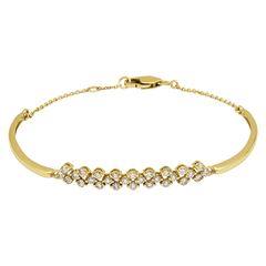 14K Yellow Gold Bracelet with 28 Round-Cut Lab-Created Diamonds 0.573