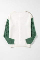 Gold Flame Colorblock Pocket Drop Shoulder Sweater