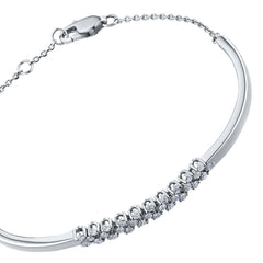 14K White Gold Bracelet with 28 Round-Cut Lab-Created Diamonds 0.571