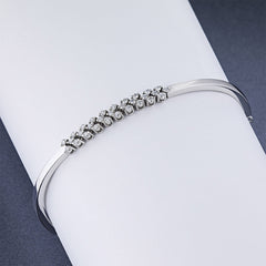 14K White Gold Bracelet with 28 Round-Cut Lab-Created Diamonds 0.571