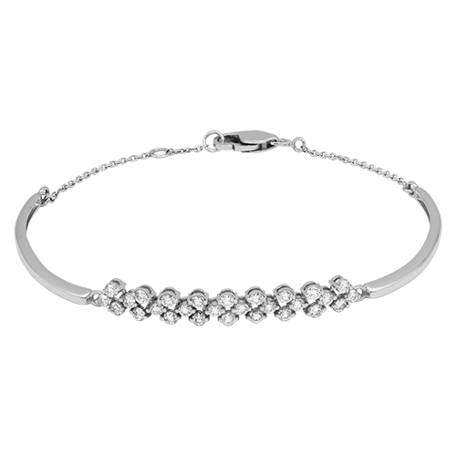 14K White Gold Bracelet with 28 Round-Cut Lab-Created Diamonds 0.571