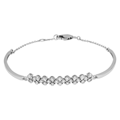 14K White Gold Bracelet with 28 Round-Cut Lab-Created Diamonds 0.571