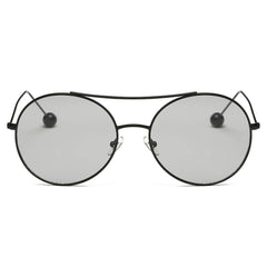 EUREKA | Unisex Round Tinted Lens Aviator Clear Glasses Balled