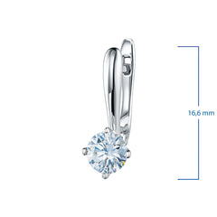 14K White Gold Earrings with 0 Round-Cut Diamond 1.66 CT.TW