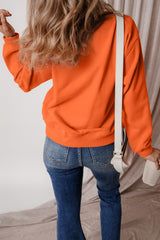 Smoke Green Solid Color Drop Shoulder Terry Sweatshirt