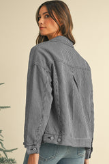 Light Blue Washed Oversized Pocketed Denim Jacket