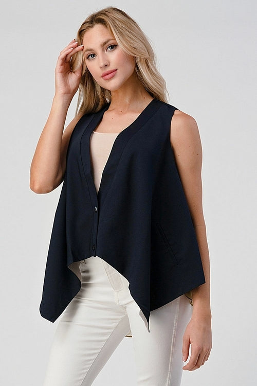 Women's Silk Contrast Fashion Vest