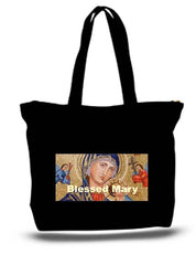 Blessed Mary Catholic Large Tote Grocery & Stuff Bag