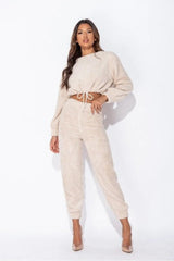 Teddy Borg Cropped Top Jogger Lounge Set