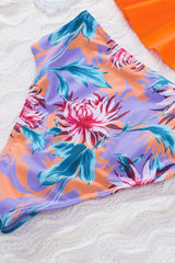 Orange Floral Frill Bikini Set