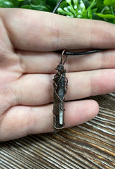 Wire Wrapped Smoky Quartz Crystal Gemstone Pendant