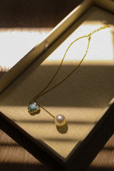 Gem and Pearl Pendant Necklace