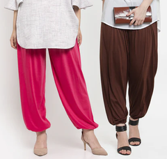 "Modern Femininity: Women's Pink Brown Harem Pant"