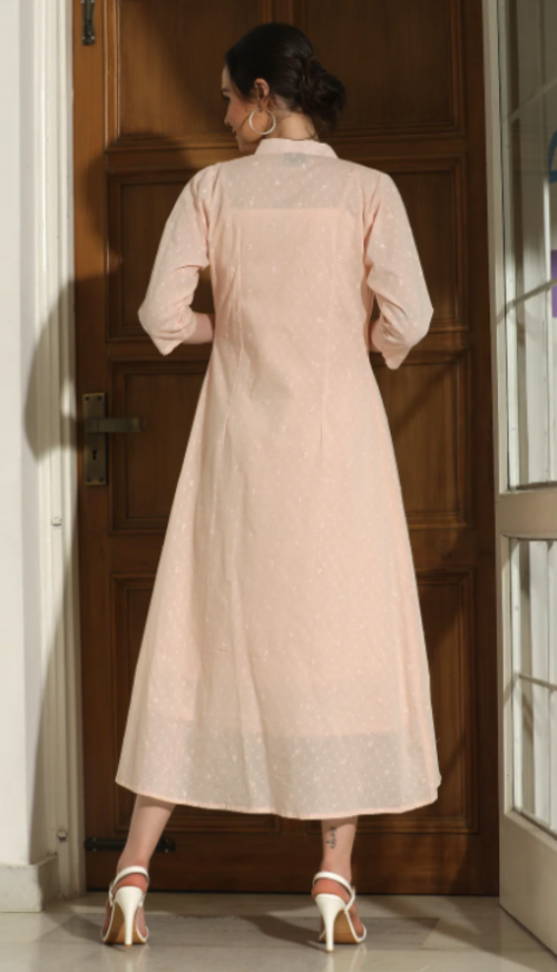 PEACH JACKET DRESS WITH INNER (Size S)