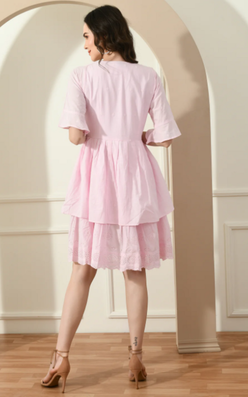 PINK HAKOBA BIG COLLAR DRESS (Size M)