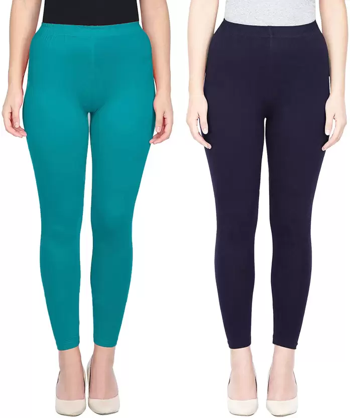 Ankle Length Western Wear Legging  (Green, Navy Blue, Solid)