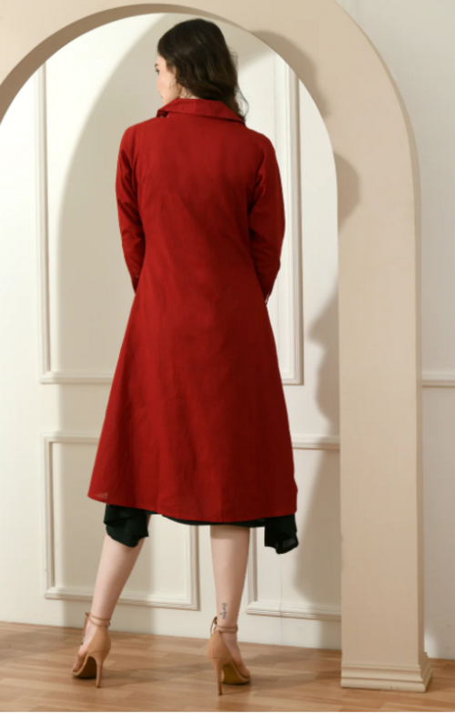 RED JACKET DRESS WITH INNER (Size M)