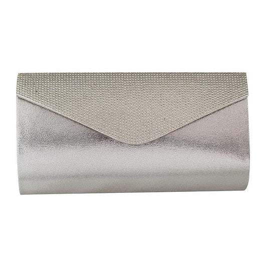 Faux Leather Secure Magnet Snap Party Clutch For Women