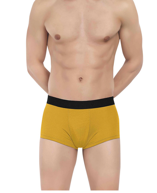 Men Spandex solid trunks (Size-34inches) (Color-YELLOW)