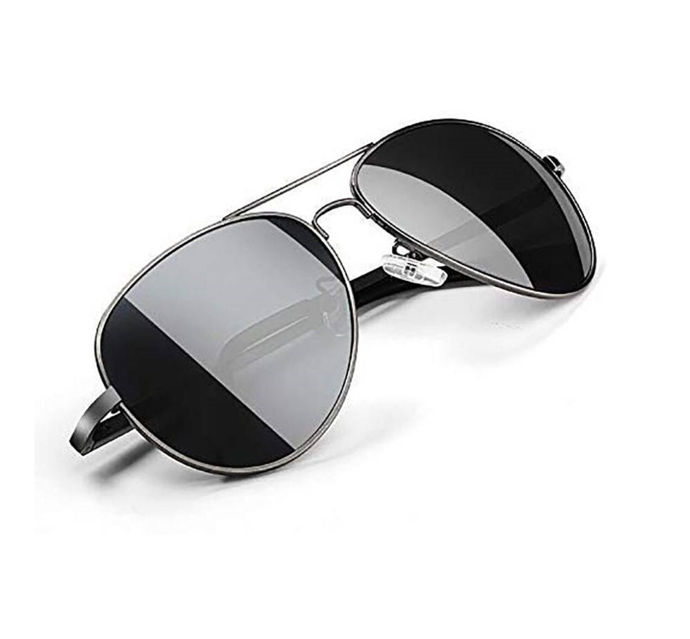 Polarized, UV Protection Aviator Sunglasses (For Men & Women, Black)