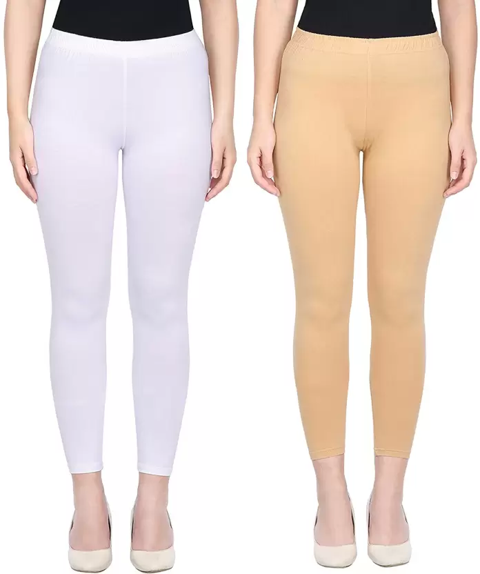 Ankle Length Western Wear Legging  (White, Beige, Solid)