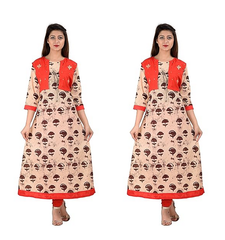 Ladies Cotton Jacket Long Kurti PACK OF 2