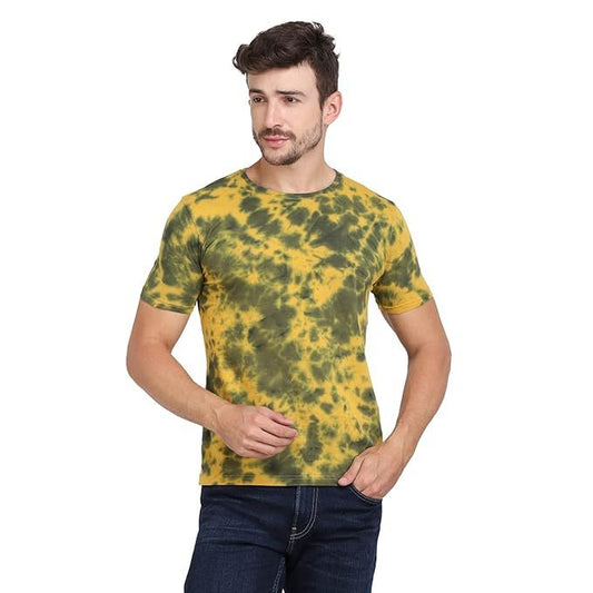 Men's Acid Wash Scrunch T-Shirt (Size-S) (Color-MULTICOLOR)