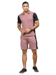 Waffle Knit Solid Co-ord Set for Men's (Tshirt with Matching shorts)