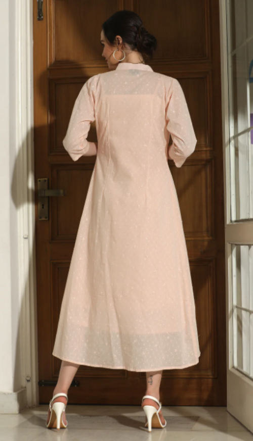 PEACH JACKET DRESS WITH INNER (Size M)