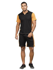 Waffle Knit Solid Co-ord Set for Men's (Tshirt with Matching shorts)