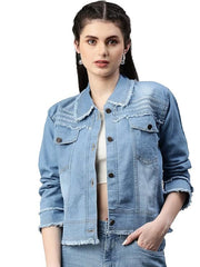 VersatileRough Design Denim Jacket for Women & Girls - Flattering Fit