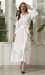 WHITE HAKOBA SHIRT DRESS (Size S)