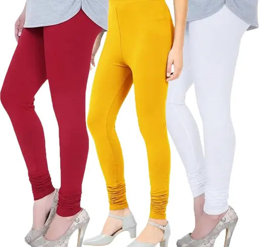 Women's  Churidar Leggings for Women | Girls Combo Pack of 3