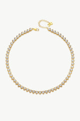 Gold Heart Shaped Zirconia Tennis Choker Necklace