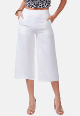 High Rise Cropped Culottes Trousers