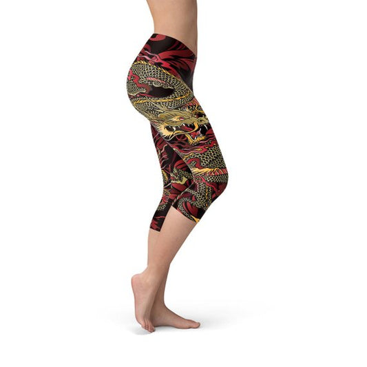 Womens Dragon Capri Leggings