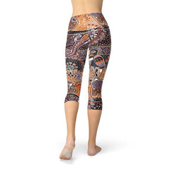 Womens Aboriginal Dreamtime Capri Leggings