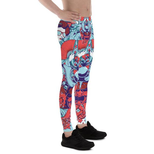 Mens Leggings - Japanese Geisha Leggings