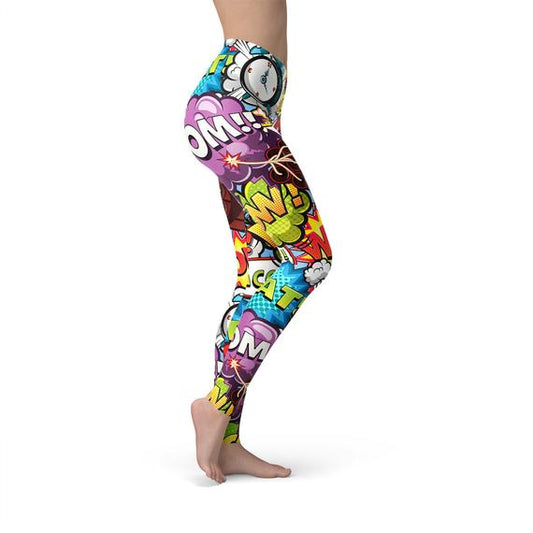 Comic Book Explosions Leggings