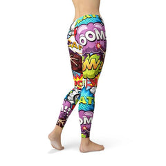 Comic Book Explosions Leggings