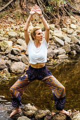 Purple PSYCHEDELIC Women Boho Pants Hippie Pants Yoga