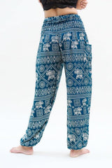 Teal ELEPHANT Pants Women Boho Pants Hippie Pants Yoga