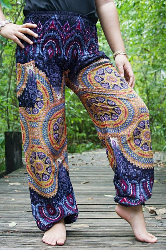 Purple PSYCHEDELIC Women Boho Pants Hippie Pants Yoga