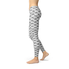 Womens Black and White Dice Leggings