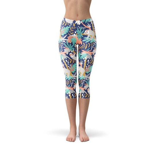 Womens Sloth Capri Leggings